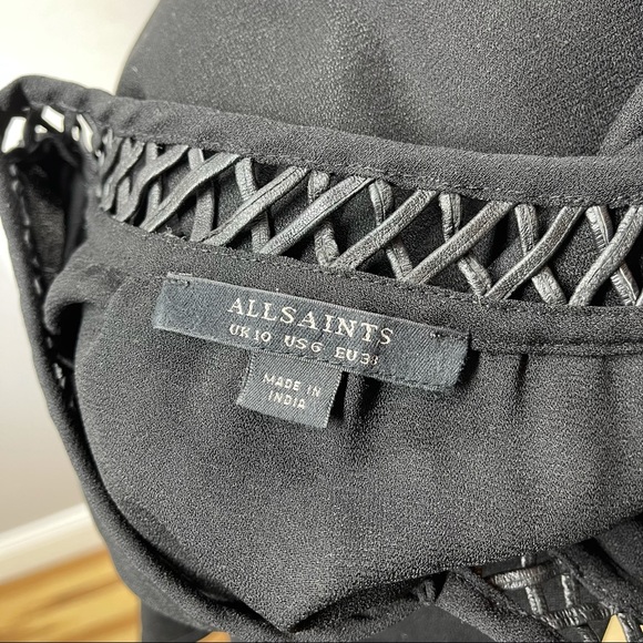 All Saints Black Sheath Sabie Dress - Picture 8 of 10